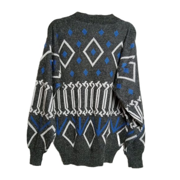 Vintage 80s 90s Uniform Code Sweater Geometric Men Size XL - Picture 2 of 7